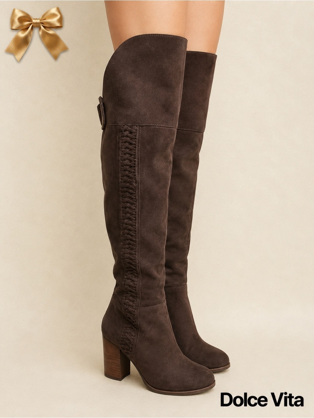 DV by Dolce Vita Dark Brown Suede Over‑The‑Knee Boots Size 8